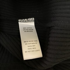 Things Between Ribbed Knit Midi Tank Dress Black Beige Trim Small Sleeveless
