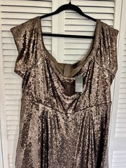 torrid dress Size 24 Chocolate Brown Sequin Off Shoulder Midi Dress