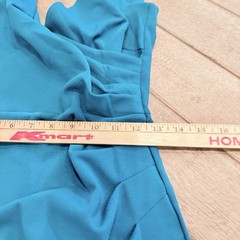 WOOSEA Mermaid Gown Maxi Dress Small Teal Ruched Split Slit V-Neck NWT Cocktail