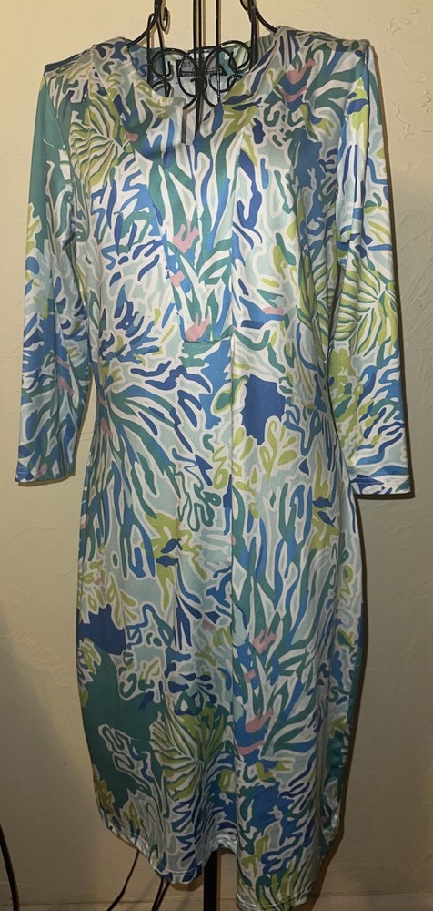 Tango Mango 3/4 Sleeve Abstract Design Dress Size Small