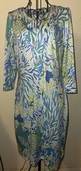 Tango Mango 3/4 Sleeve Abstract Design Dress Size Small