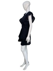 Isabel Marant Etoile Women&rsquo;s Audrey Linen Black Ruffled Short Mini Dress S 36