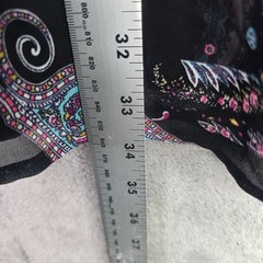 Womens Express Paisley Print Black Multicolor Mini Dress 3/4 Sleeves Tie Waist M