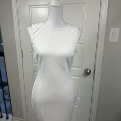 Lulus Va Va Voom White Backless Sleeveless Mermaid Maxi Dress Size Large NWT