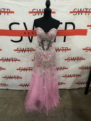 Women’s Pink Beaded Mermaid Prom Dress Sweetheart Formal Gown