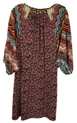 Uncle Frank Dress Shift 3/4 Sleeve Multi Pattern – Women Size L