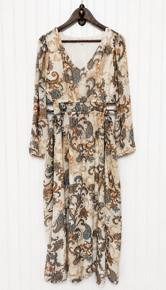 Women&rsquo;s Boho Chic Cutout Maxi Dress Size L Romantic Wedding Feminine Cottagecore