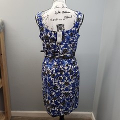 Premise Shift Dress Womens 8 Multi Floral Fully Lined Belted Waist Back Zip