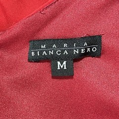 Maria Bianca Nero Silk Dress Womens Medium Red Knee Length Sleeveless Cocktail