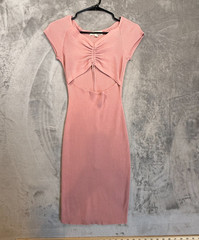 Madden Girl Pink Ribbed Cutout Bodycon Midi Dress Size Small