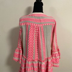 Devotion Dress Women&rsquo;s Size Small White Pink Ella Mini Dress Tiered Embroidered
