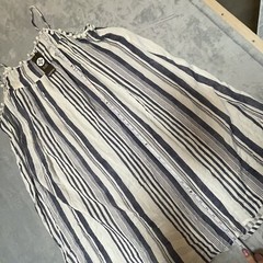 New Boohoo Spaghetti Strap Black White Stripe Sz 20 Midi Swing Dress Boho Soft
