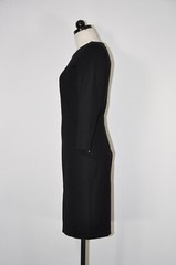 J CREW Black Jersey Structured Knit Silver Zipper Sheath Pencil Dress Women S M