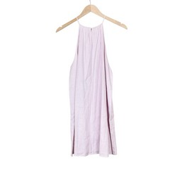 Aritzia Babaton Ban Linen Halter Mini Dress Sleeveless Flowy Pink Size Medium