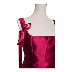 Dolls Kill Current Mood Satin Mini Dress Red Tie Strap Corset Babydoll Size S