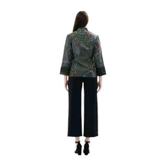 Kedu Batik Women&rsquo;s Batik Blouse Dobby ALEEA Grey Formal Women&rsquo;s Fur Blouse