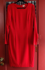 Cremieux Women&rsquo;s Classic Timeless Red Long Sleeve Rear Zip Dress Size 8 NWT