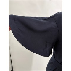 Iris & Ink Navy Flutter Sleeve Tie Waist Midi Dress Size 10 Made in Italy