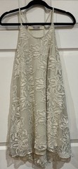 Emmelee Dress Women’s S Lined Semi Sheer Embroidered Floral Lace Overlay Dress