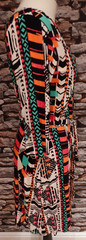 Next Ladies Elasticated Waist Tie Fronted Multicoloured 3/4 Sleeve Dress Size 10