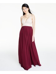 SAY YES TO THE Womens Dress Burgundy Spaghetti Strap Formal Juniors 9