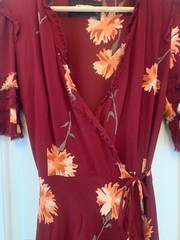 Reformation Floral Print Wrap Dress XS Pre-Owned
