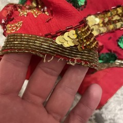 Creative Creations Christmas Sequin & Beaded Silk Shirt-Dress Jacket Lg Rare
