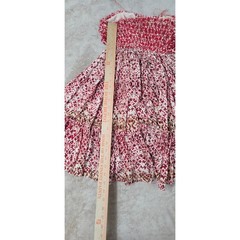 Free People FP One One Night In Bali Mini Dress Strapless Women XS Red Frayed