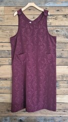 TY Wear Original Maroon Floral Dress 2X Sleeveless Pockets Button Strap Vintage