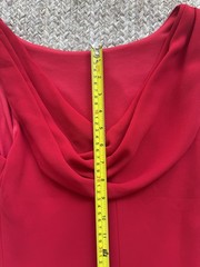 Dress Barn Red Cowl Open Back Drape Dress Old Money Coastal Sz 4
