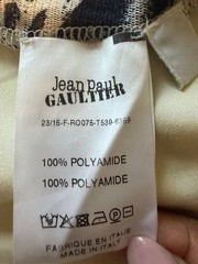Jean Paul Gaultier Love Moi Mesh Graphic Print Maxi Bodycon Dress XS Beige