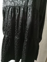 Shein Satin Black Boho Ruffle Long And Elastic Sleeve Size 8/10 (M) Casual