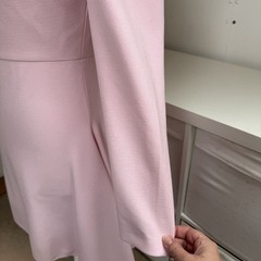 Roland Mouret Dress Size 12 Light Pink Asymmetric Hem Diagonal Neckline Charwell
