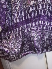 Winlar long kaftan women satin dress one size Purple And White Colors