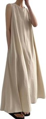 Women Casual Sleeveless Maxi Dress Ruffle Shift Dress Flowy Beach Summer Tank Dr