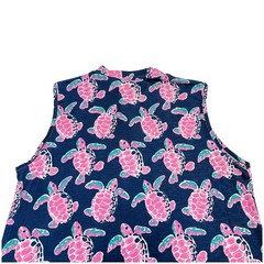 Simply Southern Turtle Dress Womens S Navy Pink Beach Preppy Beach Vacation