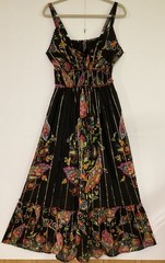 Anthropologie Me 2 Magic L Strappy Ruffle Maxi Dress Smocked Lack Floral NWOT