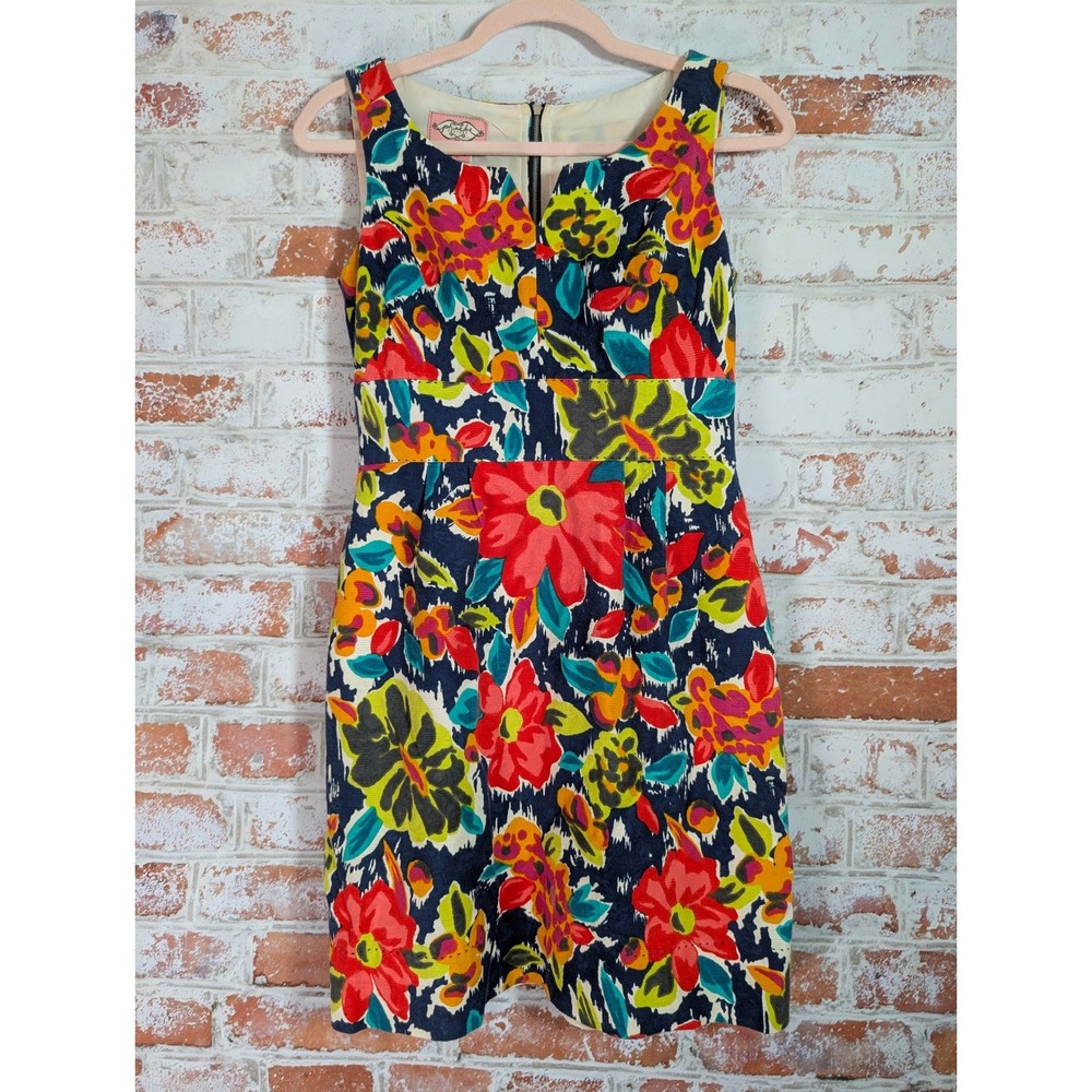 Anthropologie Moulinette Soeurs Floral Sheath Dress Womens 6 Multi Color Retro