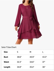 Seta T Fall Dresses Round Neck Long Sleeve Waist Tie Ruffle Mini Swing Skater