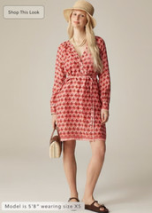J.Crew Cabana Mini Dress in Block-Print Ramie Size XXS, CI921, NEW NWT MSRP $198
