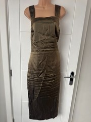 Roman Originals Bronze Metallic Wiggle Pencil Midi Occasion Dress UK 22 XL B1
