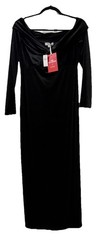 The Occasion by Old Navy Velvet Off-Shoulder Maxi Dress Black NWT Size M