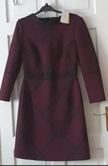 Karen Millen Womens Berry Black Dress UK Size 12 £180