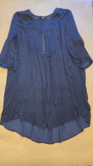 Navy Blue High/Low Short Dress 3/4 Sleeve Women&rsquo;s Plus Size 2XL