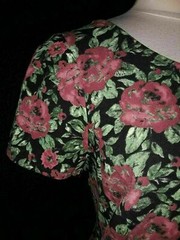 FOREVER 21 Plus Size 2X Dress Black Red Green Floral Short Sleeve