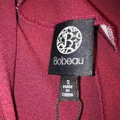 New Bobeau Womens Small Maroon Short Sleeve V Neck Pullover Dress Size S