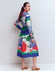 Boden Women&rsquo;s Alexa Long Sleeve Midi Dress Size 8R Multi Blue Red Green