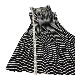 Peter Som DesigNation Black White Striped V-Neck Fit Flare Dress Womens 4