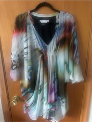 Maggy London Watercolor Abstract Caftan Dress – Size 8