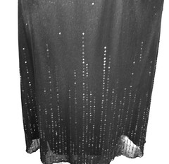 Andrea Smith Petites Sz 6 Black Sleeveless Chiffon Sequin Fit Flare Dress Formal